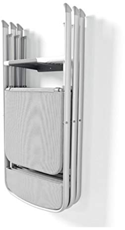 CONNUBIA Stuhl Modell Alu, klappbar, aus Aluminium und Stoff, waschbar mit Wandhalterung, Stuhl Callicgaris (4)