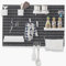 JoyBHole 84x56cm Werkzeugwand 18 Zubehör (Regal Aufbewahrungsfächer Haken Klammern Clips) Kein Stanzen für Garage Küche Wohnzimmer Badezimmer Büro(Schwarz, 6)