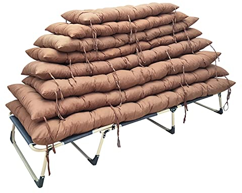 8cm Verdickung Schaukelstuhl Auflagen Sitzkissen,Super Soft Atmungsaktiv Loungekissen Sitzpolster,Non Slip Stuhlpads Mit Krawatten-Braun 48x125cm(19x49inch)