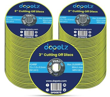 Dapetz ® Ultra-Thin Metal Cutting Discs 75mm Stainless Steel for Angle Grinder 75 x 1 x 9.5mm High Performance Grinder Discs with 9.5mm Bore for Precise Cutting & Smooth Grinding 100PCS