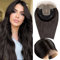 Originea Echthaar Topper Für Frauen Dünner Werdendes Haar 150% Dichte Clip in Topper Echthaar Extensions 14x15cm Mono Basis Handgefertigt Toupet mit Spitzenfront 40cm-80g #1B Natürliches Schwarz
