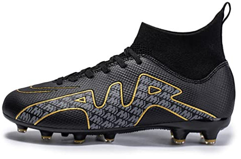 WOWEI Fußballschuhe Herren Fussballschuhe Professionelle High Top Spike Cleats Junge Kinder Outdoor Sport Trainingsschuhe Sportschuhe (4 RT, 37EU)