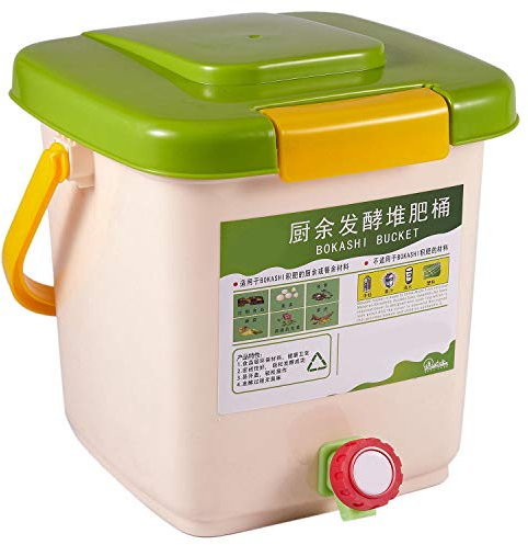 CRAKES Poubelle à compost aérée en polypropylène de 12 L pour cuisine, jardin, déchets alimentaires