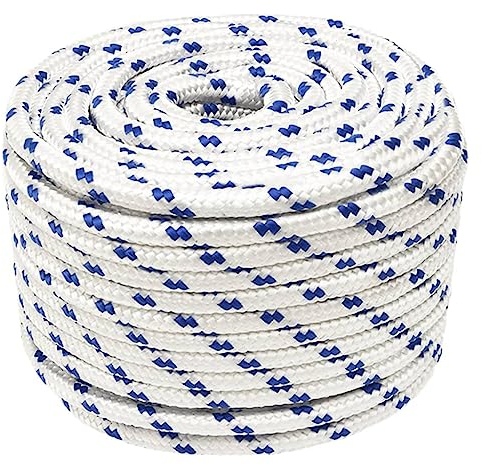 vidaXL Bootsseil Ankerleine Festmacher Tauwerk PP Leine Seil Tau Polypropylenseil Geflochten Flechtleine Weiß 12mm 100m Polypropylen