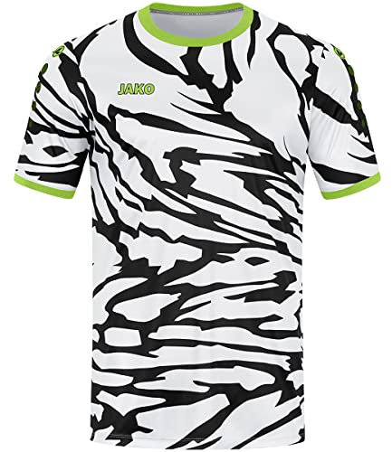 JAKO Herren Trikot Animal (Kurzarm), Weiß/Schwarz/Neongrün, L