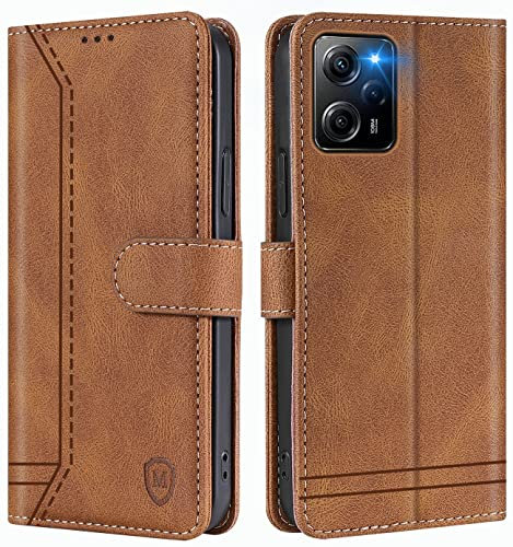 GoodcAcy Funda para Xiaomi Redmi Note 12 Pro 4G, Carcasa Libro con Tapa de Cuero Piel Wallet Case Flip Cover con Kickstand, Hebilla Magnetica, Ranuras para Tarjetas para Redmi Note 12 Pro 4G,Marrón