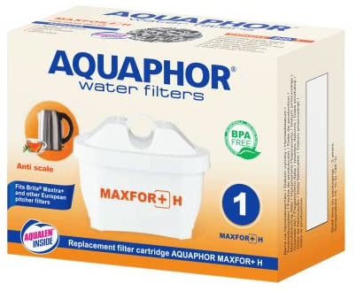AQUAPHOR MAXFOR+ H MAXPHOR+ H ALL IN ONE Filterkartusche Wasserfilter 1er Pack mit EXTRA KALKSCHUTZ AQUALEN kompatibel mit BRITA MARELLA ALUNA Tischkannenfilter AUFTISCHFILTER