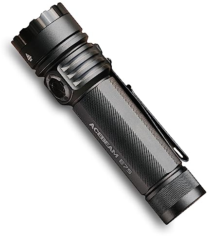 ACEBEAM E75 3000 Linterna de alto lúmenes con base magnética, linterna LED alta potencia recargable, IPX8 resistente al agua, luz de flash táctica EDC,26 días de larga duración para camping,uso diario