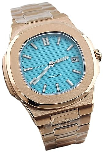 Kein Logo NH35 Fall Nautilus Uhr 40mm Mann Edelstahl Mechanische Armbanduhren Installieren NH35 Bewegung Uhr, Rose Mint
