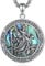 EUDORA Heiliger Christophorus Mit Abalone Muschel Kette Medaille für Damen Herren Sterling Silber 925, Christophorus Anhänger Amulett Halskette Christlicher Schmuck, Geschenke für Frauen, 20Zoll
