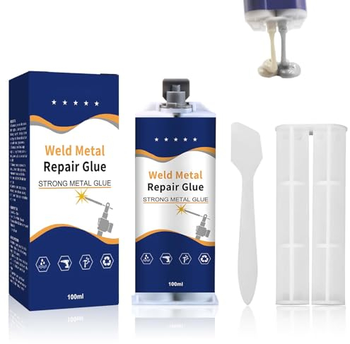 Miioto Zwei Komponentenkleber Extra Stark, 2 Komponenten Kleber Kunststoff, Metallkleber Extra Stark, 2k Kleber, Wasserdicht und Hitzebeständig, Geeignet für Metall, Holz, Keramik Usw - 100ml