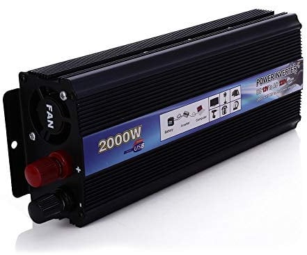 Convertisseur Pur Sinus,Convertisseur Onduleur de Voiture 1000W 2000W Watt DC 12V 220V Convertisseur Batterie du véhicule Alimentation Chargeur embarqué Commutateur (Color : 1000W)