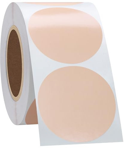 Hycodest Runde Thermo-Aufkleber, selbstklebende runde Mehrzweck-Thermodirektetiketten für Etikettendrucker, 5 cm großer Kreis, 750 Etiketten (Khaki)