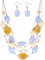FULU AUTUMN Chunky Statement Kette Damen Mehrreihige Perlenkette und Ohrringe Modeschmuck Set für Frauen Mama Frau Oma Muttertags Geschenk(1-Light blue colorful)