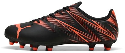 PUMA Men's ATTACANTO FG/AG Soccer Shoe, Black-Glowing RED, 8.5 UK