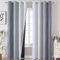 VEHEDE Grau und Weiß Verdunklungsvorhänge Thermovorhang Kälteschutz Farbverlauf Ombre Gardinen mit Ösen Schlafzimmer, Schallschutz Vorhänge Blickdicht gegen Kälte Wohnzimmer, H 214 x B 132 cm, 2er Set