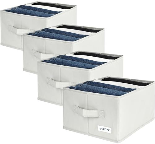 4CONVY Hosen Organizer für Kleiderschrank - [2024 VERBESSERTES MATERIAL] Feste Aufbewahrungsbox Kleidungsschrank mit Großen Fächern - Faltbares Ordnungssystem Kleiderschrank - Schrank Organizer