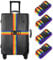 BILIONE 4 Stück Koffergurte für Reisekoffer kofferband Gurt Set, Strapazierfähiger kofferbänder, Verstellbare Gepäckgurte, Premium-Zubehör für Reisetaschen Verschluss (Regenbogen)