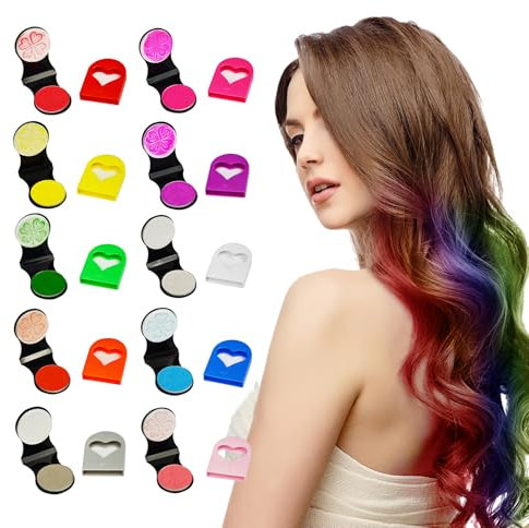 COLAYERIST Lot de 10 craies à cheveux temporaires pour filles et enfants - Spray coloré à laver - Cadeau de Noël pour filles de 5 à 15 ans (rose, etc.)