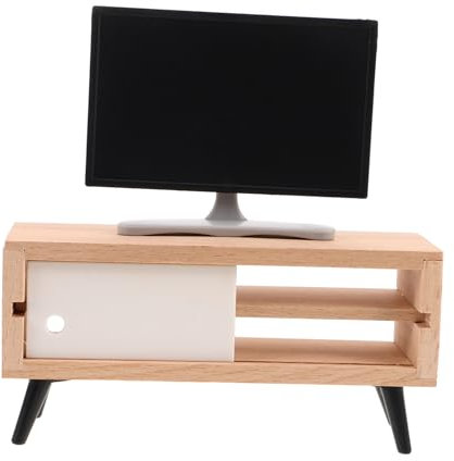 TOYANDONA Miniatura de Televisión para Casa de Muñecas Mueble de Televisión a Escala 1:12 Simulación de Televisión Diseño Retro para Accesorios de Casa de Muñecas
