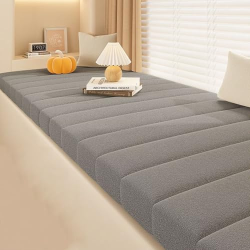 Bettschlange Sitzkissen Bank, Bankauflage Outdoor, Sitzpolster Bank, Waschbare Bankkissen, Bankpolster, Gartenbank Auflage, Sitzbank Kissen Eckbank Auflagen Erkerfensterkissen,Dunkelgrau,90x40x5cm