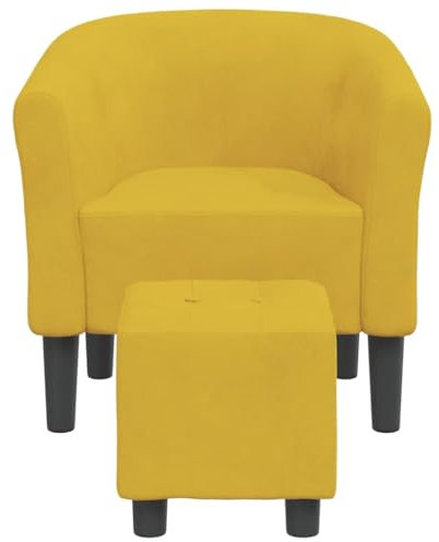 Fauteuil club avec repose-pieds en velours jaune 356456