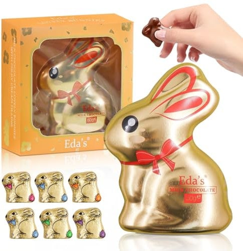 60g/6 Stück Oster Kinderschokolade in Osterhasenform Mit Geschenkbox Osterschokolade Mit Milchfüllung Zartbitterschokolade Klein Pralinen Ostergeschenke Für Erwachsene Und Kinder