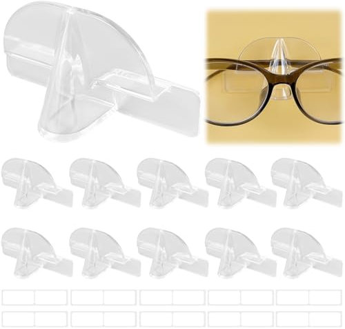 10 Pcs Glasses Holder, Self-Adhesive Wall Mounted Glasses Holder Rack, Sunglass Organizer, Glasses Holder for Creative Nose Shaped Glasses, Hanging Sunglasses Organizer, Eyeglass Display