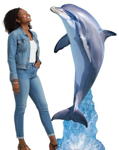 Star Cutouts SC4634 Dolphin Leaping From Sea Cardboard Cutout 195cm – Fun Ocean Theme Display for Parties, Events & Marine Fans