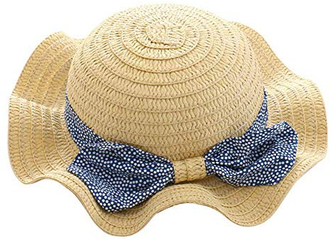 Aiyomimo Toddler Straw Hat with Bow - Soft Foldable Baby Sun Hat for Girls, UPF 50+ Breathable Cap for Summer Beach Outdoor Play Yellow
