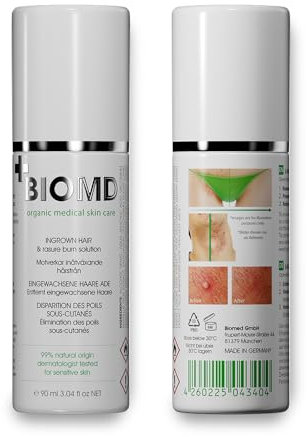 3x stück BioMD Gegen eingewachsene Haare, mit BHAs und AHAs, Rasurbrand, Rasieren, Wachsen, prevents ingrown hairs, Razor Burn, Shaving, Waxing, Vegan - 90ml
