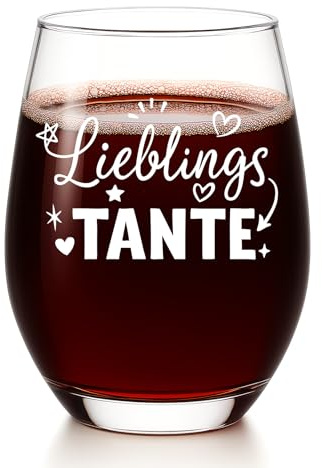 Diztoud Tante Geschenk Weihnachten, Lieblingstante Weinglas, Geschenke für Tanten, Auntie zu Geburtstag, Muttertag, Personalisierte Geschenke für Beste Tante, Weihnachtsgeschenke, 550ml Weingläser