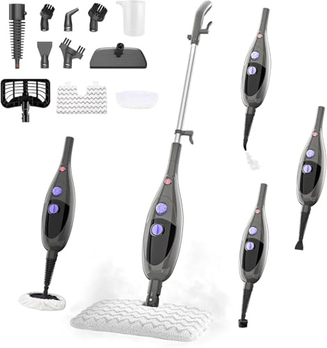 Steam Mop, Multi-Surface Steamer Cleaner with 2 pads for Hard Floors, Laminate, Wood, Carpets, Rugs, Surfaces, Worktops, Tiles & More