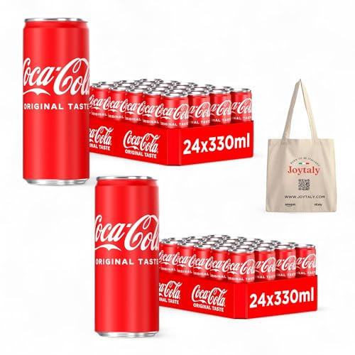 48 lattine Coca-Cola Classic da 330 ml, importazione italiana + borsa della spesa Joytaly