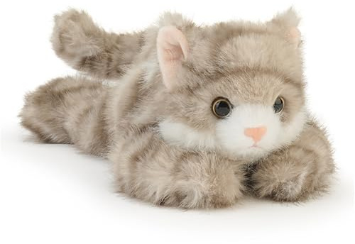 Xiyocadt Kuscheltier Katze,Katze PlüSchtier Lebensecht, Weiches Kuscheltier SüßEs Kuschelkatze Stofftier Puppe Katzen PlüSch Spielzeug Umarmungskissen FüR Kinder (Grau)