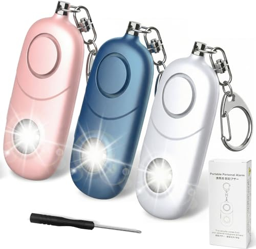 Alarma Personal para Llavero de Mujeres: Qoosea Sirena de Llavero de Emergencia de 135dB con Luz Estroboscópica Sirena Fuerte para Mujeres, Niños, Estudiantes, Personas Mayores, Autodefensa de