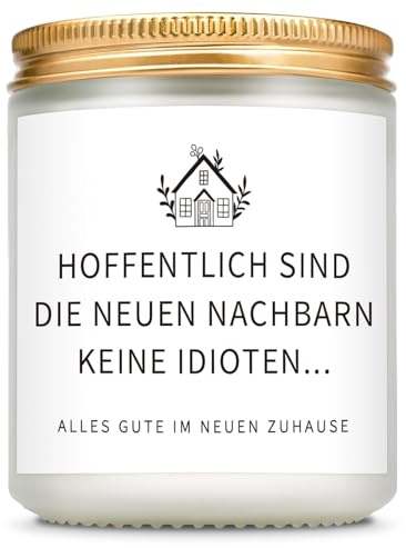 Giftasy Geschenk zum Einzug - Duftkerze mit Spruch, Einzugsgeschenke Wohnung, Einweihungsgeschenk Haus, Richtfestgeschenk, Neues Zuhause Neues Haus Neue Wohnung Hauskauf Geschenke