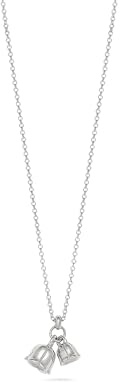 PERIMADE 18 Karat vergoldete Maiglöckchen-Blumen-Halskette für Damen, kleiner kleiner Lilien-Glocken-Anhänger, massives 925er-Sterlingsilber, florale Charm-Halskette, hypoallergen, Hochzeitsschmuck