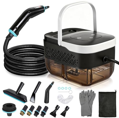 BEAMNOVA Limpiador de vapor de mano, vaporizador de coche para detalles de automóviles, máquina de limpieza de vapor multiusos de alta presión, 42 onzas, para interior de automóvil, cocina, baño