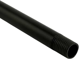 ORION LIGHTSTYLE Lampenrohr Lampenstange Länge 10cm aus Metall mit M10x1 Gewinde (Ø10mm) beidseitig für Leuchten Kronleuchter Hängelampen Pendellampen Leuchtenröhrchen schwarz