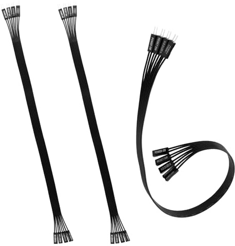 BTFO 3stk Verlängerungskabel für das Motherboard-Frontpanel, 24AWG Flachbandkabel Geeignet für Festplatten-LED-Anzeige Power-LED-Anzeige und Computer-Netzschalter