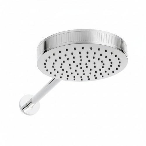 MILANO 250mm Round Fixed Rainfall Shower Head Wall Mounted Arm Chrome | Brass Construction. Easy Clean Silicone Nozzles. Wall Mounted Design. Contemporary Style. Suitable For All Plumbing Systems.