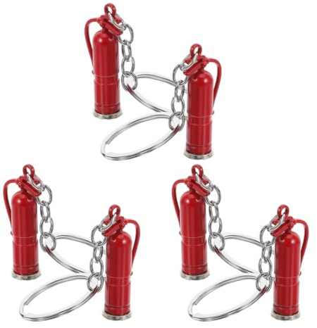 TOKIDNY 6 Stück pack Hängende Feuerwehr Schlüsselanhänger aus Zinklegierung Stylische und Dekorative Kleiner Feuerwehr Schlüsselanhänger für Autoschlüssel und Schulranzen Robust