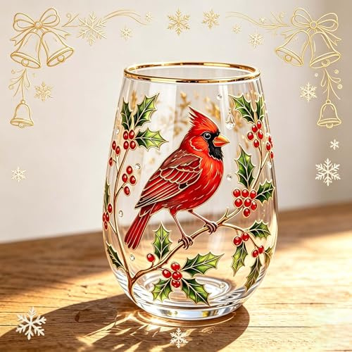 KurlBoard Hummingbird Morning Bliss Glass Tea Cup, 14oz Embossed Floral Coffee Mug, Elegant Pink Glass Tumbler for Hot & Cold Drinks, Birthday Gift for Mom Women Bird Lovers (A)