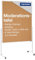magnetoplan Moderationstafel einteilig, Kork | Doppelseitig BxH 1200x1500mm | Aluminiumrahmen Weiß | Mobile Präsentationstafel | Mit 4 Lenkrollen & stabilem Stahlgestell | Für Büro & Schulung