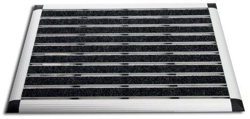 etm fussmatte aussen, schmutzfangmatte, aus Alu -Verschiedene Modelle - rostfrei & wetterfest - Haustür fussmatte innen (Elegant Mat, 49 x 80cm)
