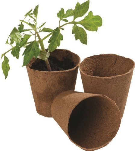 Garland Products Limited 12pcs 8cm Round Fibre Pots For Home Growing Gardening Greenhouse