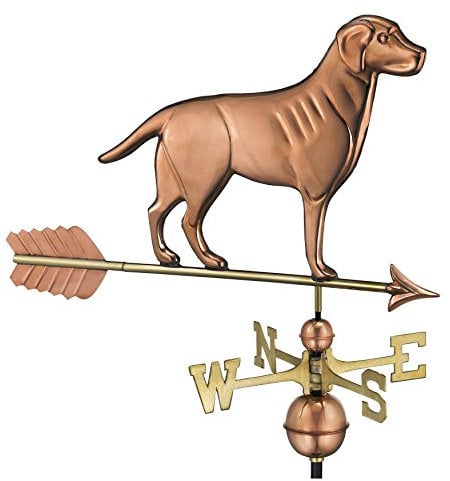 Good Directions Wetterfahne Labrador Retriever mit Pfeil, reines Kupfer