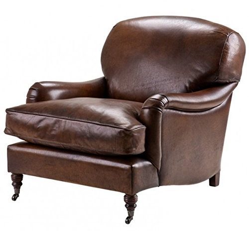 Casa Padrino Chesterfield Luxus Echt Leder Ohrensessel Vintage Leder Dunkelbraun Club Sessel