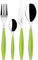 Guzzini - Feeling, Set 24 Posate Colorate - Verde Mela, 15.8 x 7.5 x h25.5 cm - 23000084